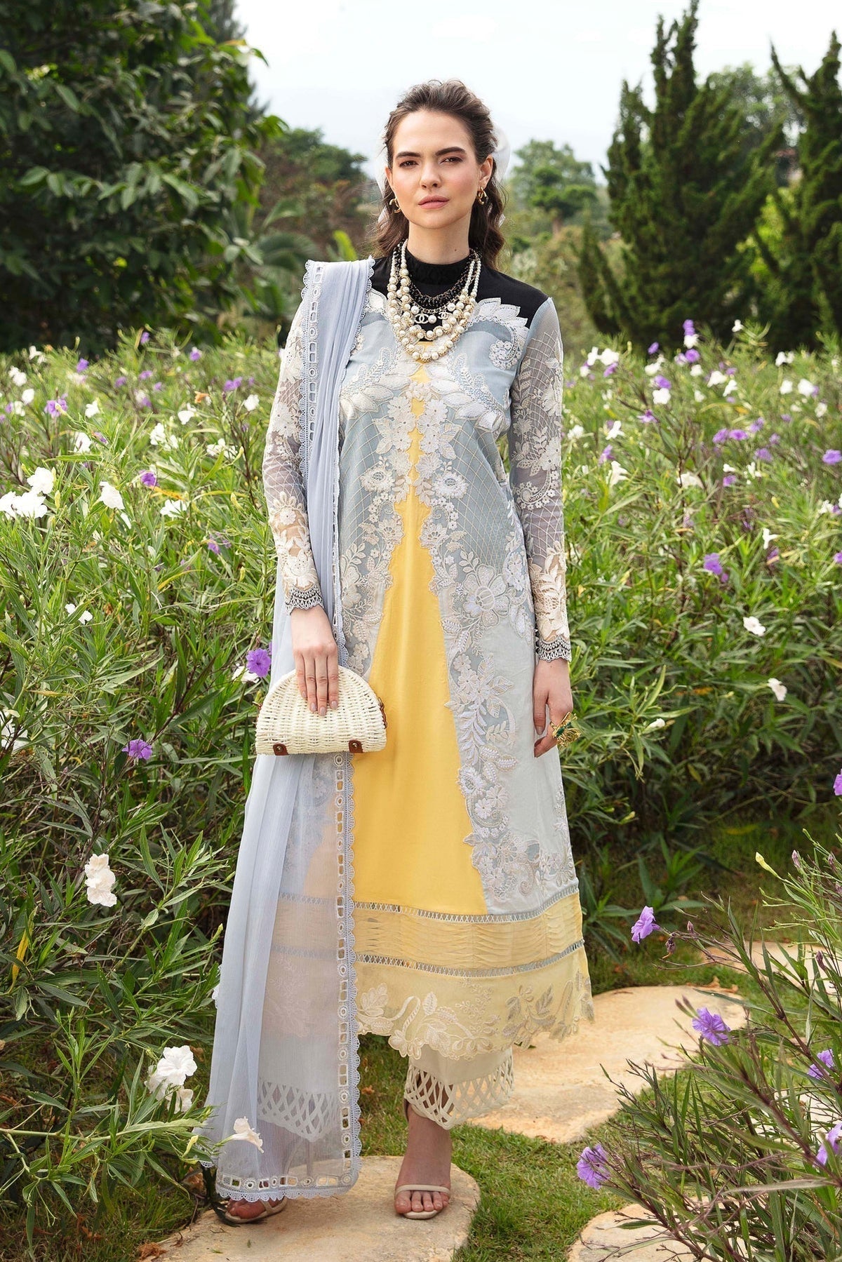 Sable Vogue | Luxury Lawn 24 | Leena -  Sable Vogue Luxury - Original Designer Dress - House of Maryam