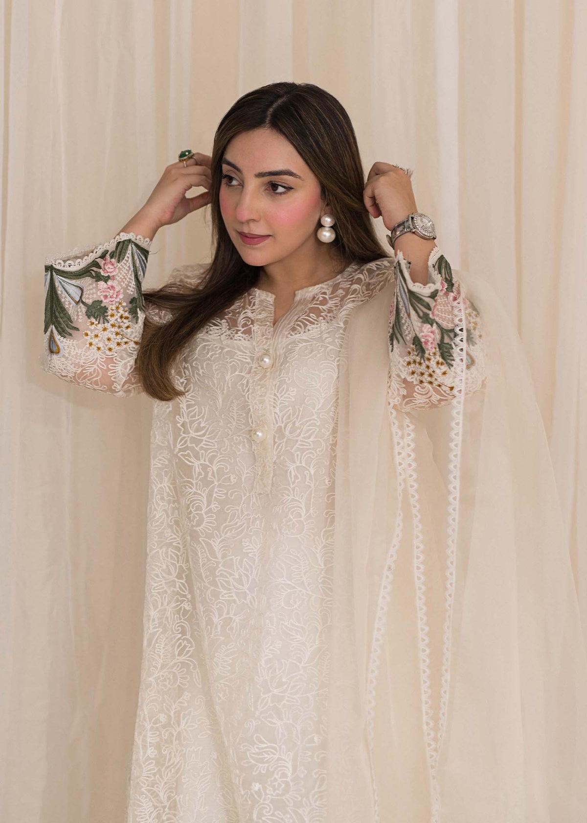 Sadaf Fawad Khan | Lyla Festive Pret | Plumeria -  Sadaf Fawad Khan Formal - Original Designer Dress - House of Maryam