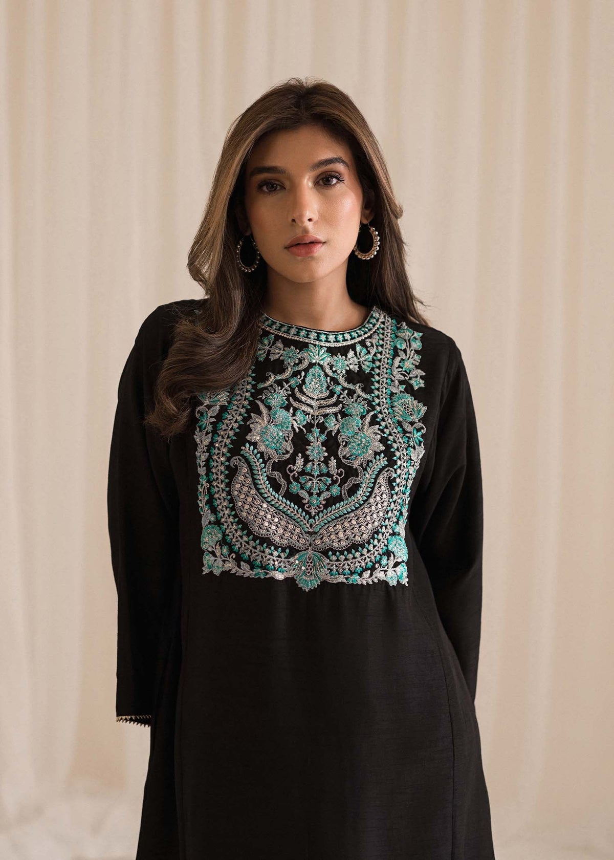 Sadaf Fawad Khan | Lyla Festive Pret | Black Pool -  Sadaf Fawad Khan Formal - Original Designer Dress - House of Maryam