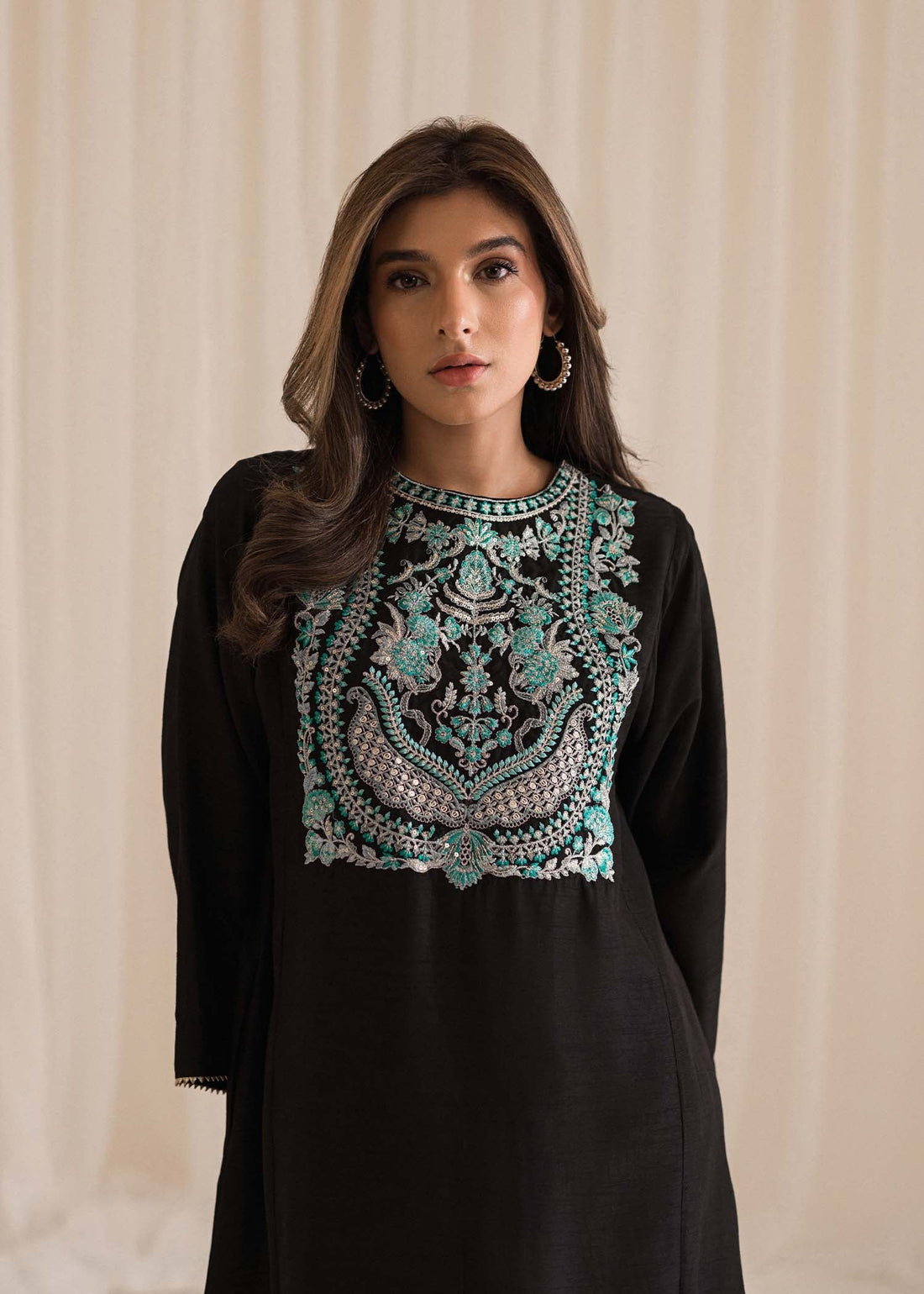 Sadaf Fawad Khan | Lyla Festive Pret | Black Pool by Designer Sadaf Fawad Khan - House of Maryam - Pakistani Designer Ethnic Wear in {{ shop.shopifyCountryName }}