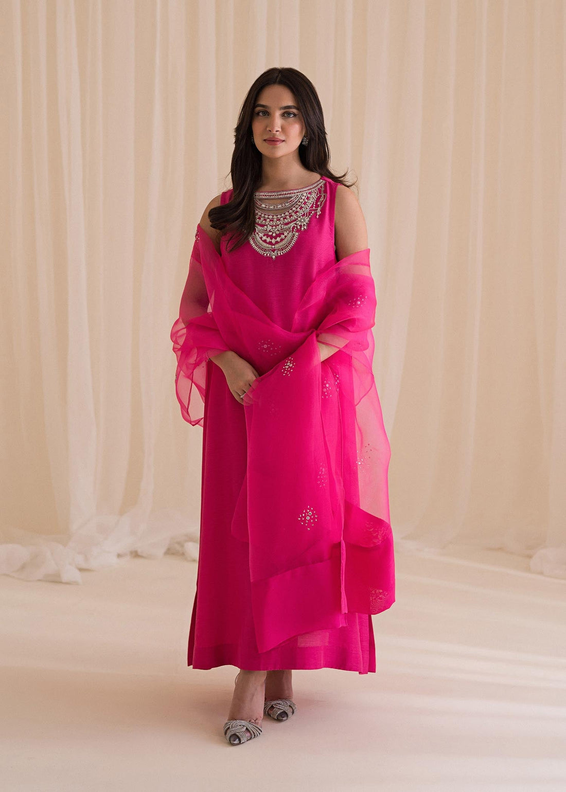 Sadaf Fawad Khan | Lyla Festive Pret | Vantine Fuchsia by Designer Sadaf Fawad Khan - House of Maryam - Pakistani Designer Ethnic Wear in {{ shop.shopifyCountryName }}