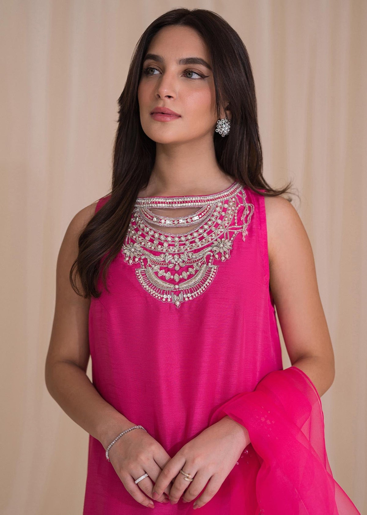 Sadaf Fawad Khan | Lyla Festive Pret | Vantine Fuchsia -  Sadaf Fawad Khan Formal - Original Designer Dress - House of Maryam