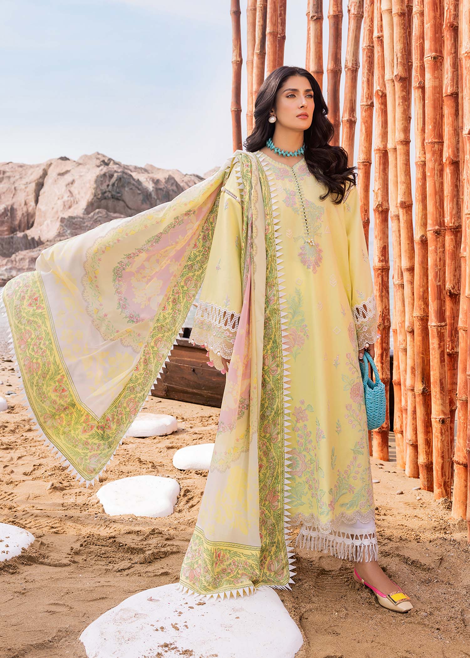 Sadaf Fawad Khan | Siraa Luxury Lawn 24| Amani (A) by Designer Sadaf Fawad Khan - House of Maryam - Pakistani Designer Ethnic Wear in {{ shop.shopifyCountryName }}