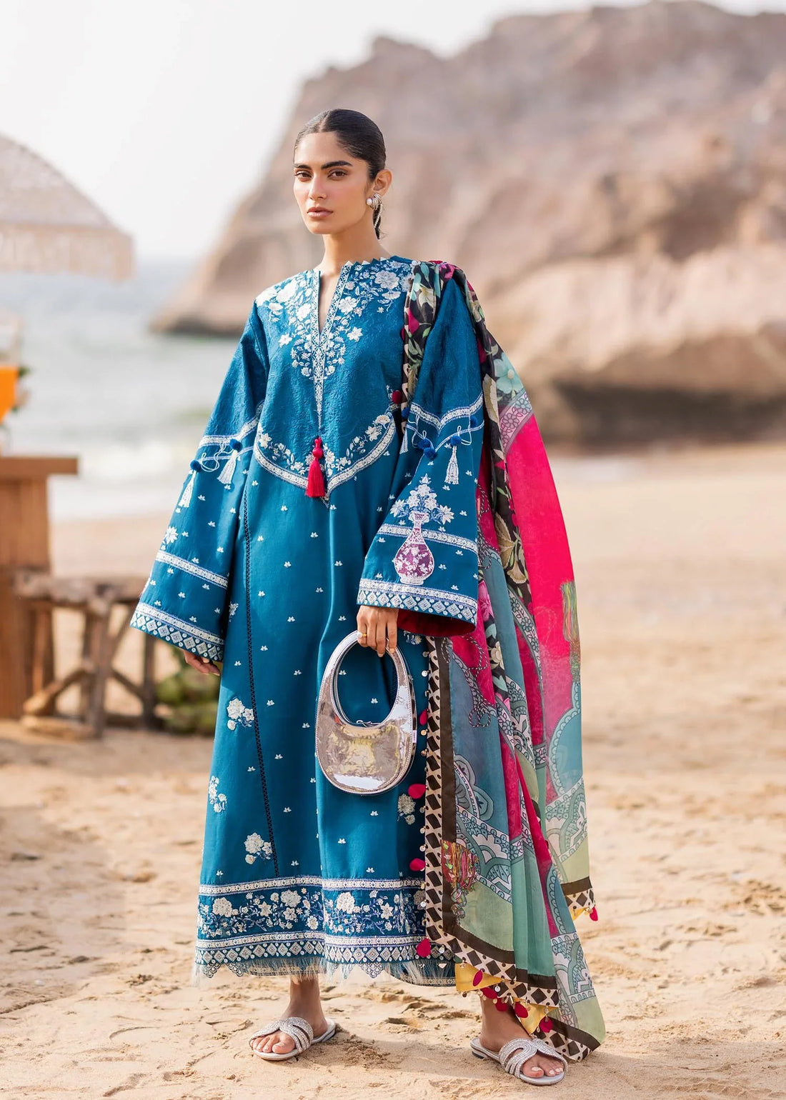 Sadaf Fawad Khan | Siraa Luxury Lawn 24| Eira (B) by Designer Sadaf Fawad Khan - House of Maryam - Pakistani Designer Ethnic Wear in {{ shop.shopifyCountryName }}