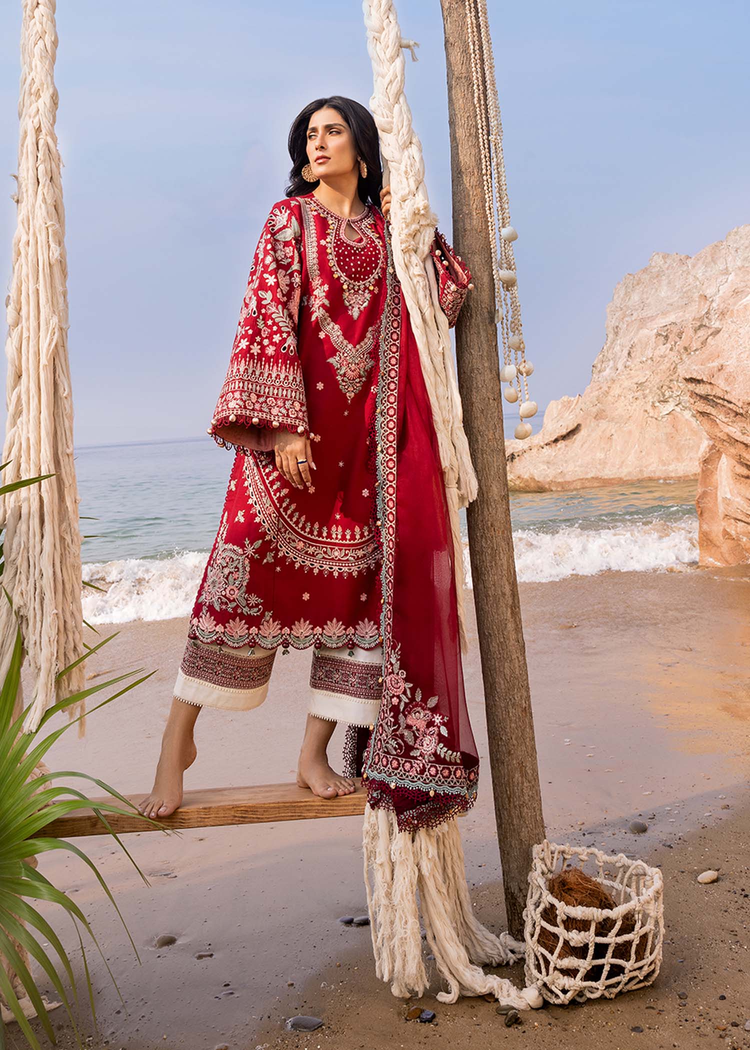 Sadaf Fawad Khan | Siraa Luxury Lawn 24| Calah (A) -  Sadaf Fawad Khan Luxury -  House of Maryam