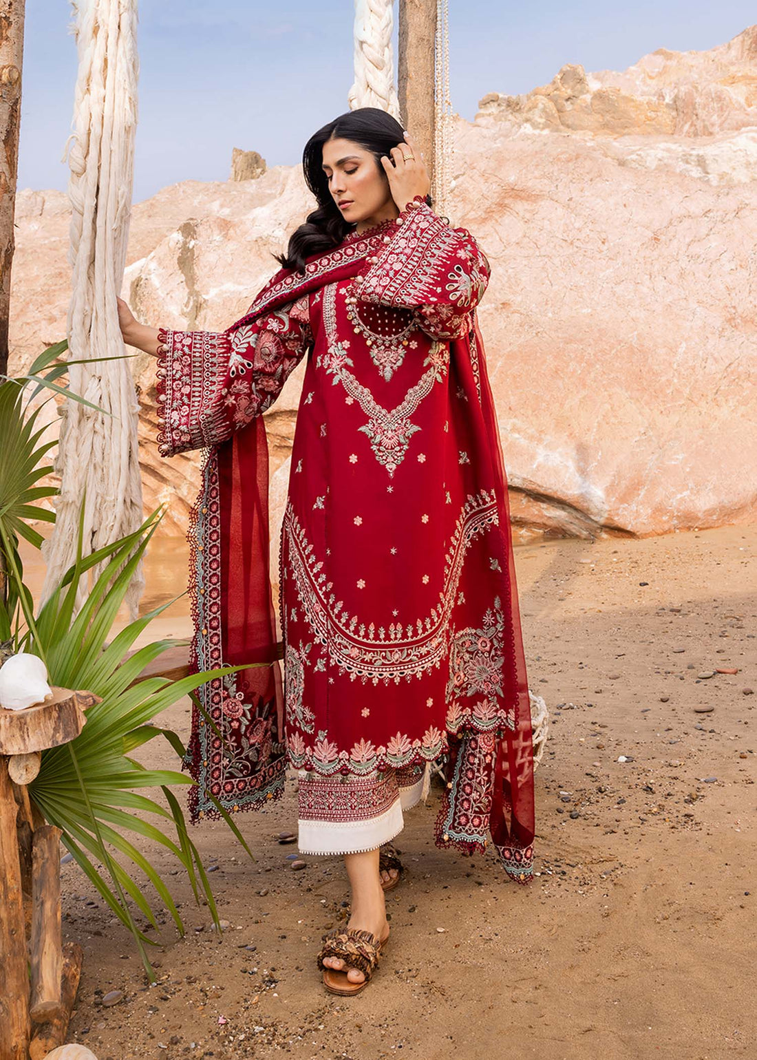 Sadaf Fawad Khan | Siraa Luxury Lawn 24| Calah (A) by Designer Sadaf Fawad Khan - House of Maryam - Pakistani Designer Ethnic Wear in {{ shop.shopifyCountryName }}