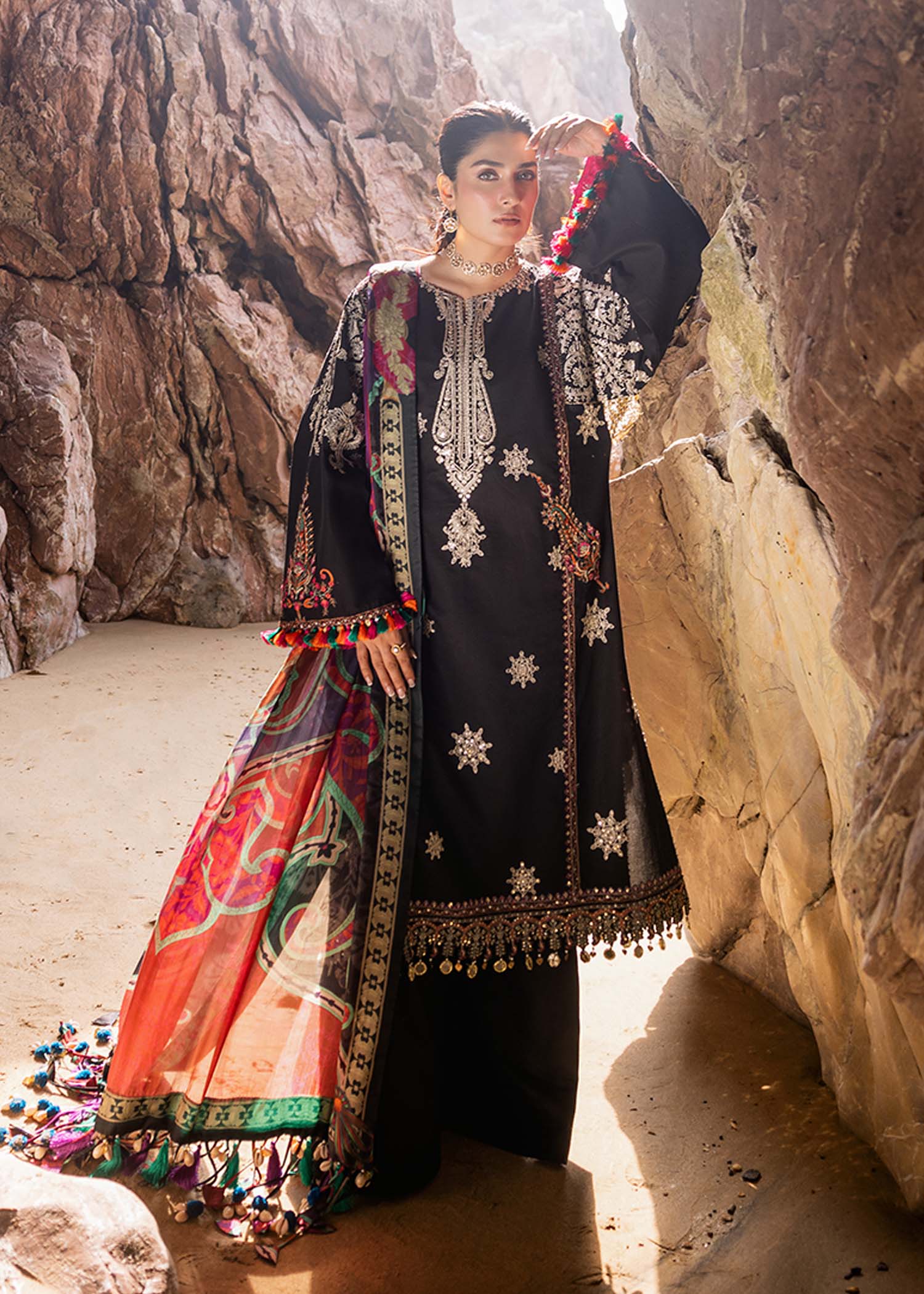 Sadaf Fawad Khan | Siraa Luxury Lawn 24| Nuha (A) by Designer Sadaf Fawad Khan - House of Maryam - Pakistani Designer Ethnic Wear in {{ shop.shopifyCountryName }}