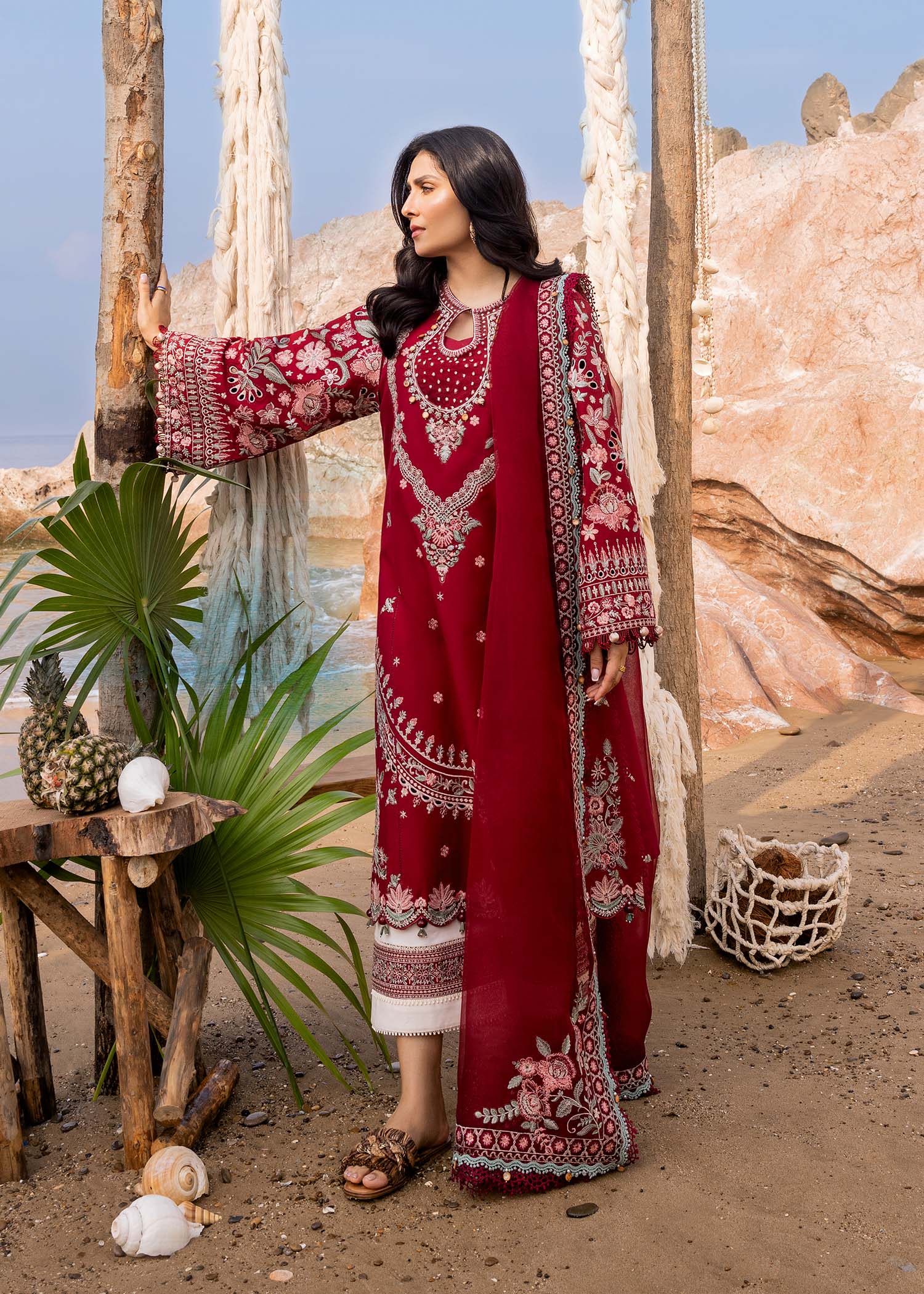Sadaf Fawad Khan | Siraa Luxury Lawn 24| Calah (A) -  Sadaf Fawad Khan Luxury -  House of Maryam