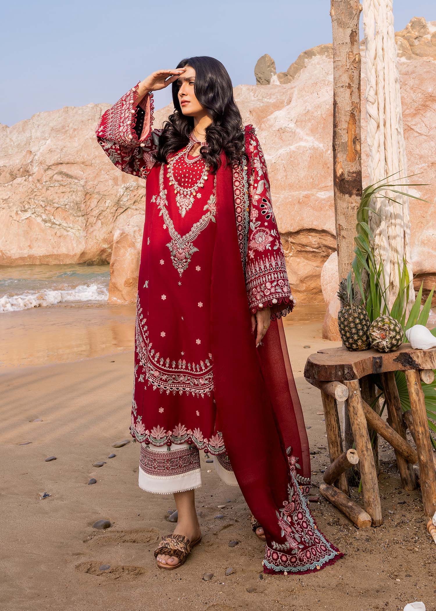 Sadaf Fawad Khan | Siraa Luxury Lawn 24| Calah (A) by Designer Sadaf Fawad Khan - House of Maryam - Pakistani Designer Ethnic Wear in {{ shop.shopifyCountryName }}