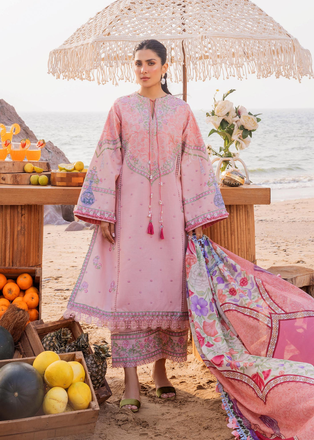 Sadaf Fawad Khan | Siraa Luxury Lawn 24| Eira (A) by Designer Sadaf Fawad Khan - House of Maryam - Pakistani Designer Ethnic Wear in {{ shop.shopifyCountryName }}