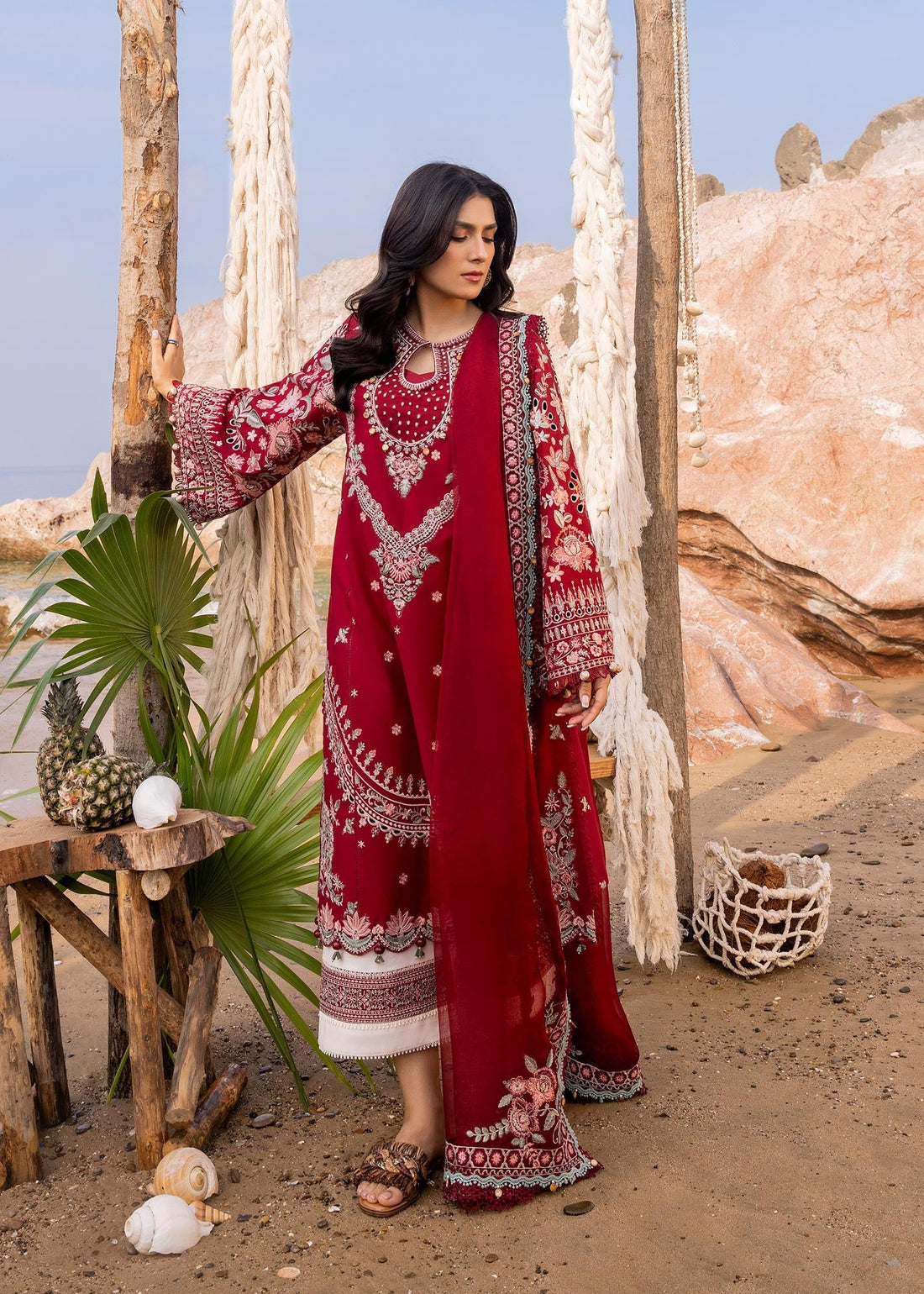 Sadaf Fawad Khan | Siraa Luxury Lawn 24| Calah (A) by Designer Sadaf Fawad Khan - House of Maryam - Pakistani Designer Ethnic Wear in {{ shop.shopifyCountryName }}