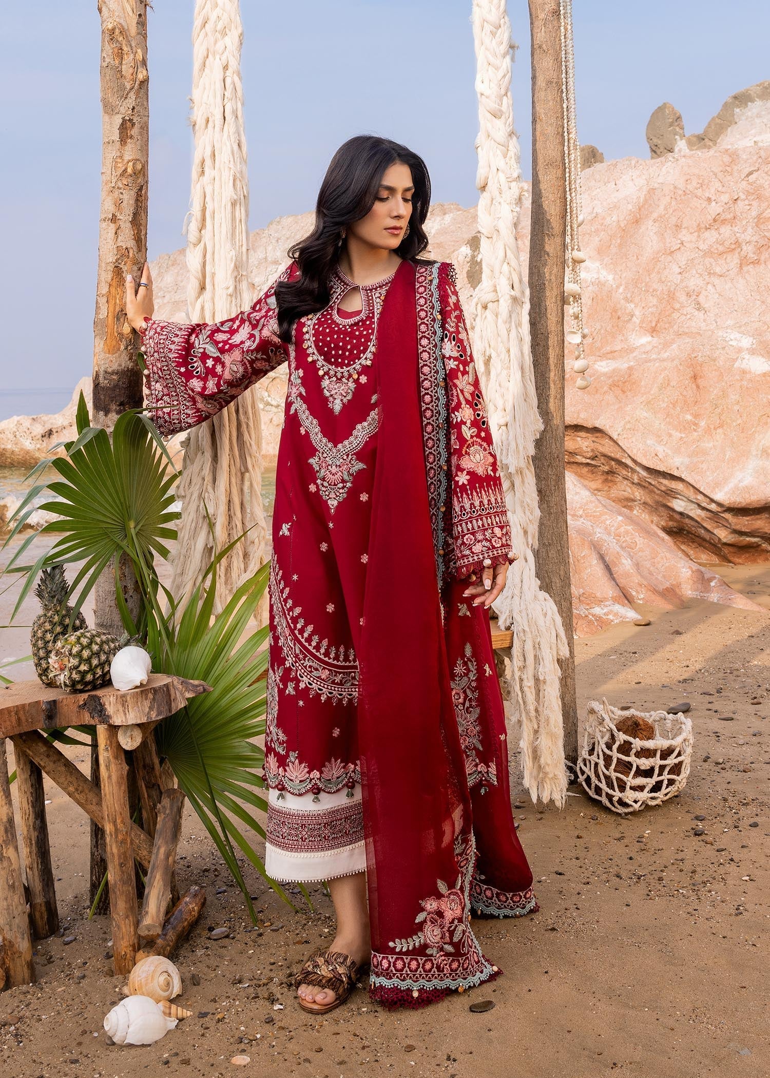 Sadaf Fawad Khan | Siraa Luxury Lawn 24| Calah (A) -  Sadaf Fawad Khan Luxury -  House of Maryam