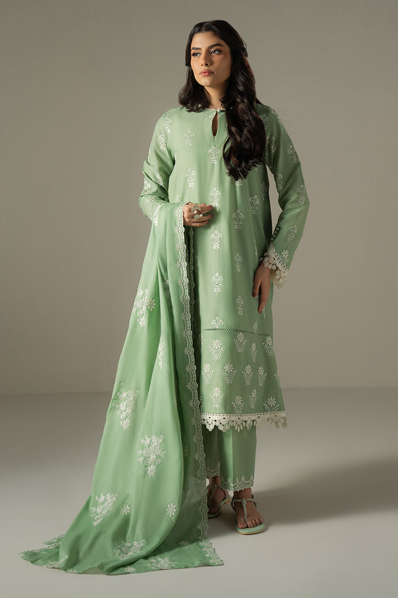 Cross Stitch | Chikankari Lawn 25 | SAGE GARDEN -  Cross Stitch Ladies Clothes - Original Designer Dress - House of Maryam