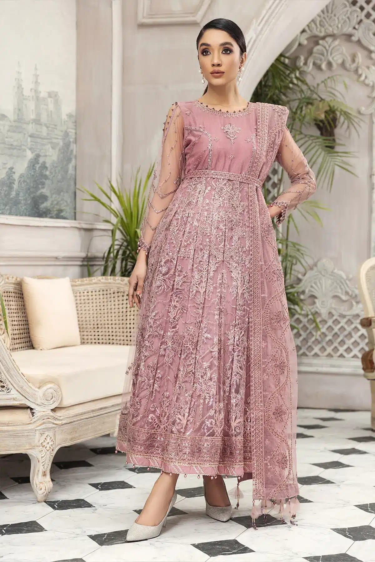 Alizeh | Embroidered Chiffon | Mahpera -  Alizeh Formal - Original Designer Dress - House of Maryam