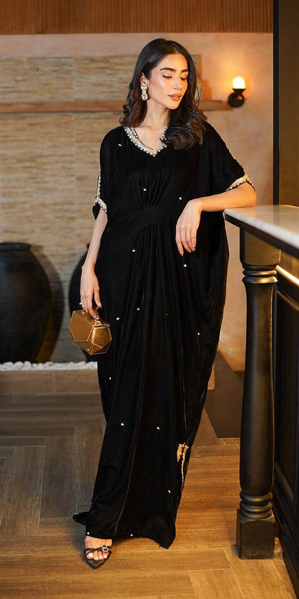 Erum Khan | Velvet Wisper | Black Swan -  Erum Khan Ladies Clothes - Original Designer Dress - House of Maryam