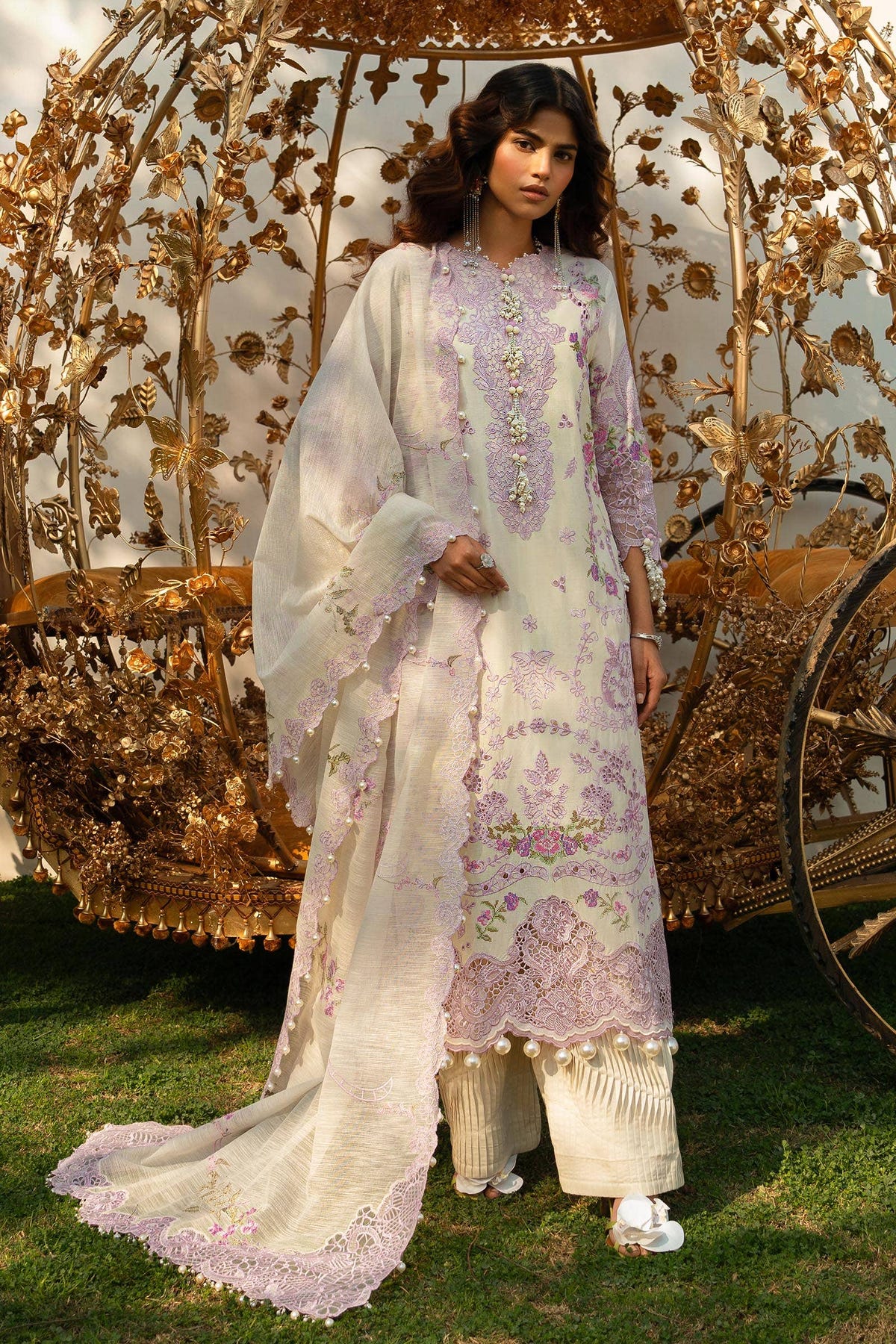 Sana Safinaz | Luxury Collection 24 | L241-004B-3CV -  Sana Safinaz Luxury - Original Designer Dress - House of Maryam