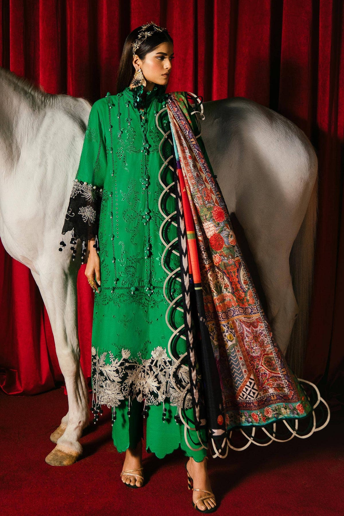 Sana Safinaz | Luxury Collection 24 | L241-001B-3CL -  Sana Safinaz Luxury - Original Designer Dress - House of Maryam