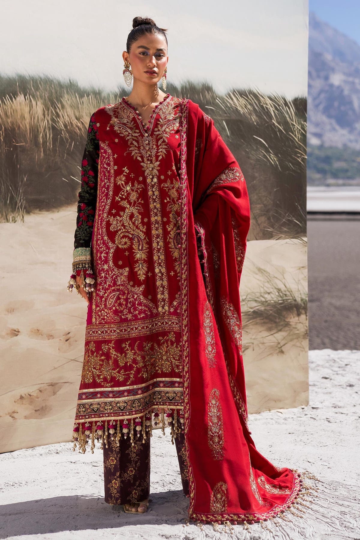 Sana Safinaz | Winter Shawl 24 | S241-002A-3CP -  Sana Safinaz Ladies Clothes - Original Designer Dress - House of Maryam