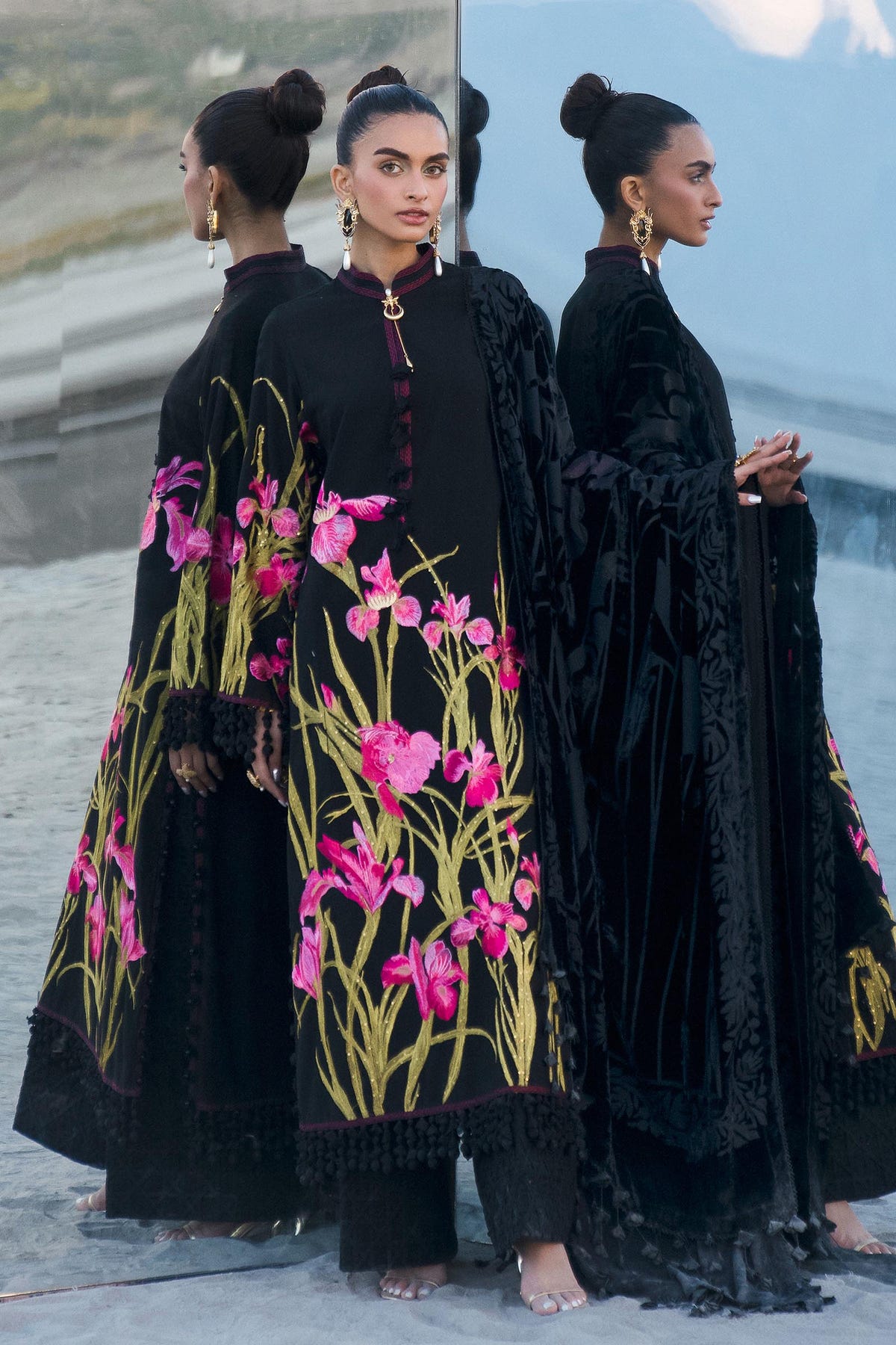 Sana Safinaz | Winter Shawl 24 | S241-003A-3CP -  Sana Safinaz Ladies Clothes - Original Designer Dress - House of Maryam
