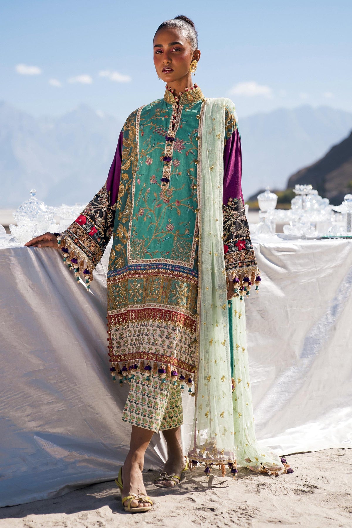Sana Safinaz | Winter Shawl 24 | S241-004A-3CP -  Sana Safinaz Ladies Clothes - Original Designer Dress - House of Maryam