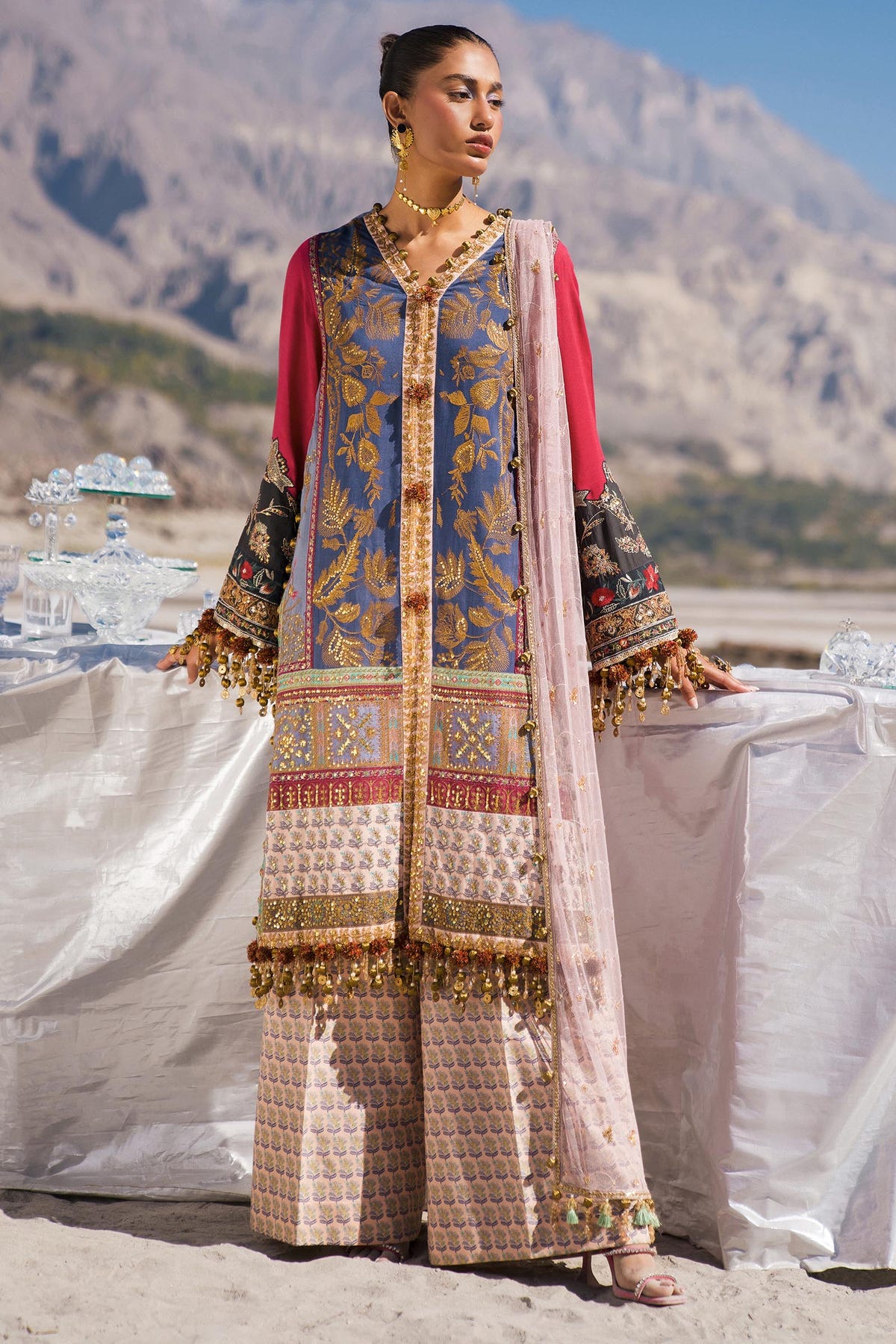 Sana Safinaz | Winter Shawl 24 | S241-004B-3CP -  Sana Safinaz Ladies Clothes - Original Designer Dress - House of Maryam