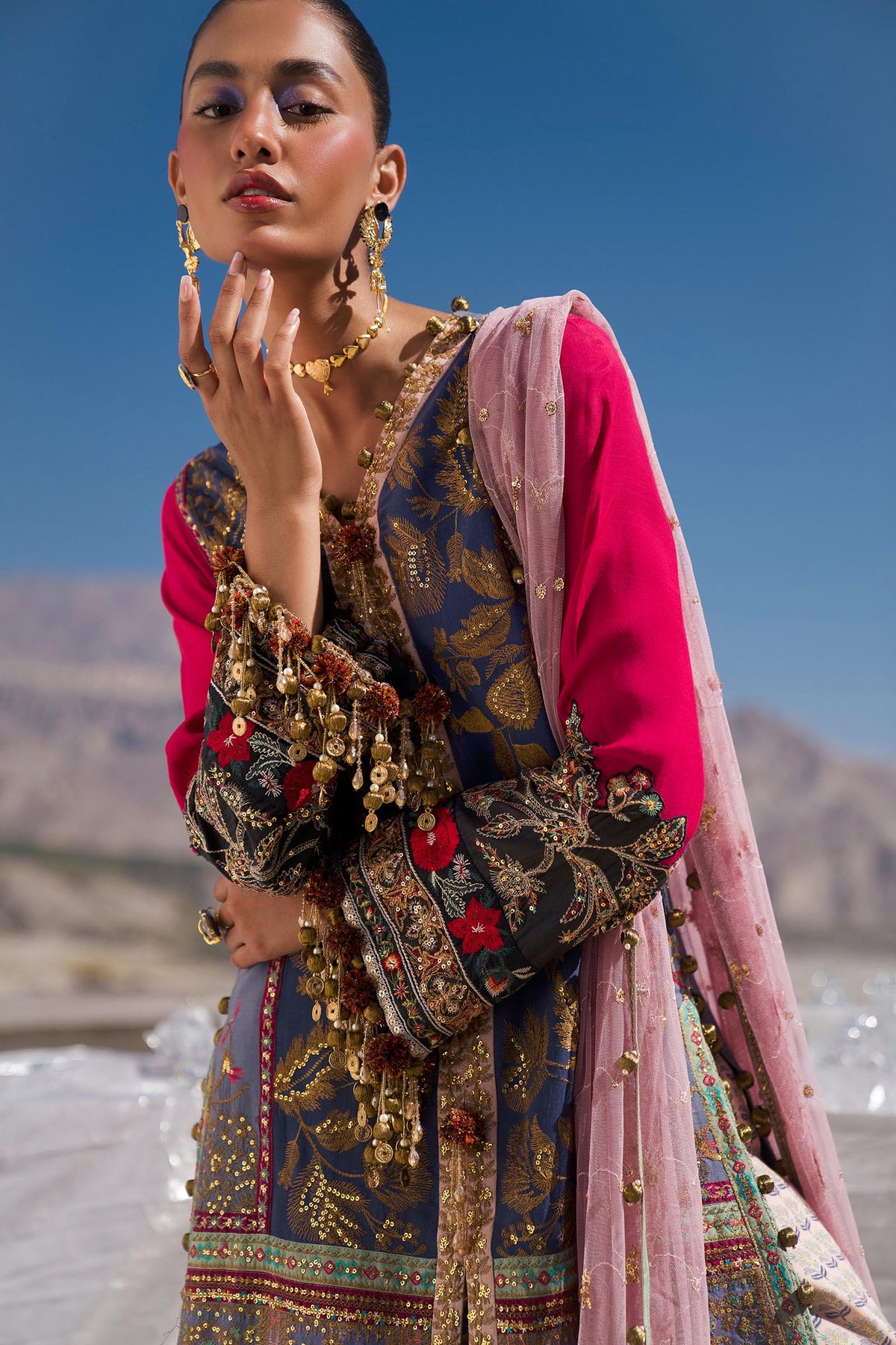 Sana Safinaz | Winter Shawl 24 | S241-004B-3CP -  Sana Safinaz Ladies Clothes - Original Designer Dress - House of Maryam