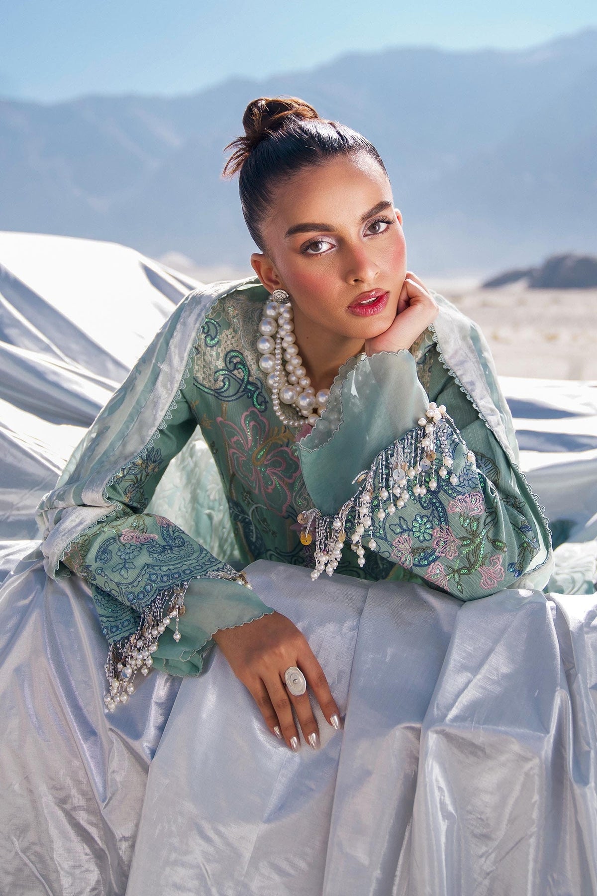 Sana Safinaz | Winter Shawl 24 | S241-005A-3CP -  Sana Safinaz Ladies Clothes - Original Designer Dress - House of Maryam