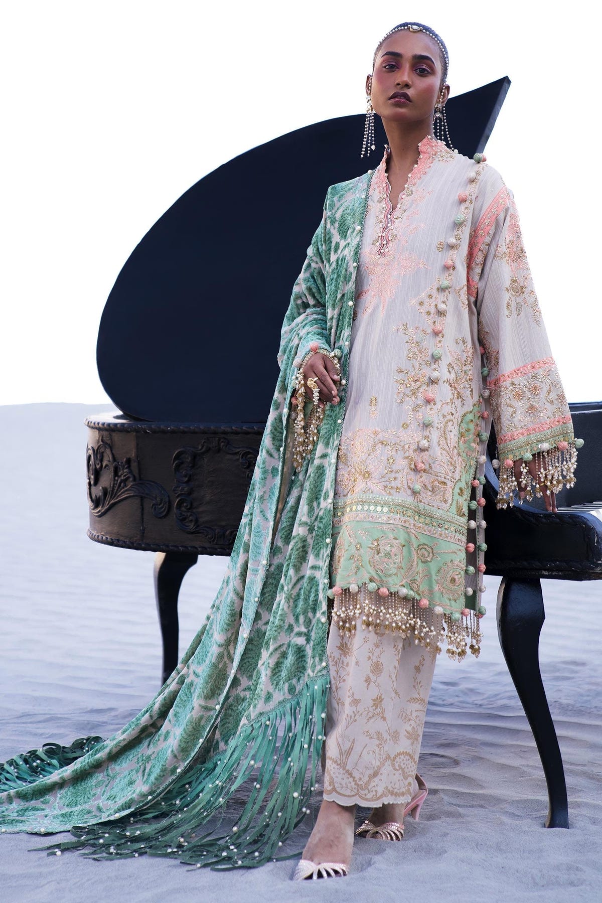 Sana Safinaz | Winter Shawl 24 | S241-001B-3CP -  Sana Safinaz Ladies Clothes - Original Designer Dress - House of Maryam