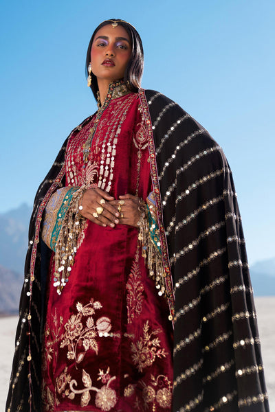 Sana Safinaz | Winter Shawl 24 | Velvet V241-002-3CP -  Sana Safinaz Ladies Clothes - Original Designer Dress - House of Maryam