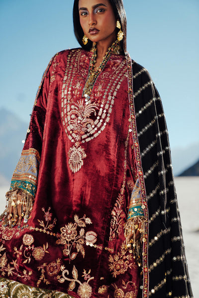 Sana Safinaz | Winter Shawl 24 | Velvet V241-002-3CP -  Sana Safinaz Ladies Clothes - Original Designer Dress - House of Maryam