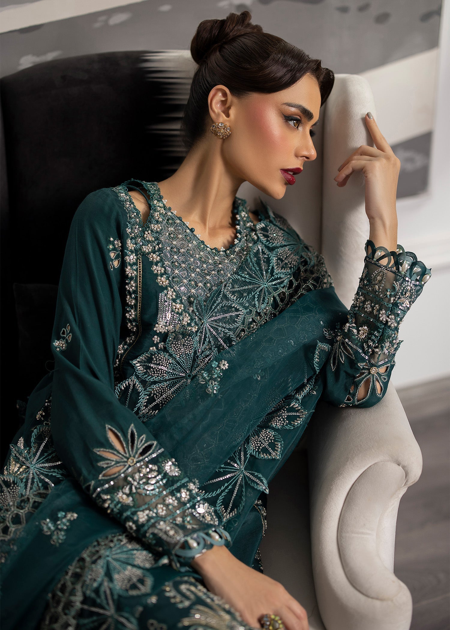 Sardinia | La More 24 | Emerald Night by Designer Sardinia - House of Maryam - Pakistani Designer Ethnic Wear in {{ shop.shopifyCountryName }}