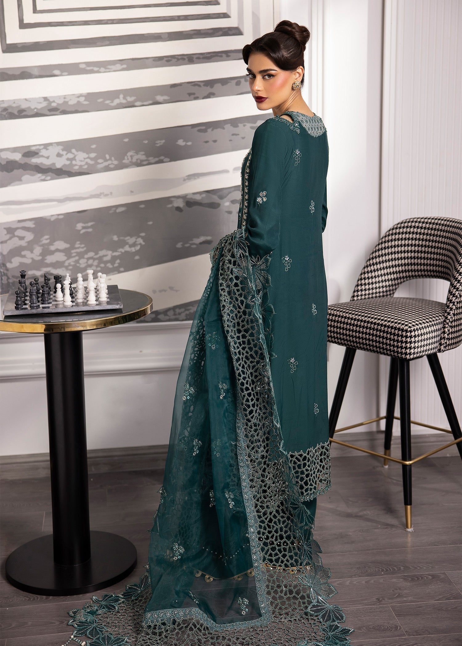 Sardinia | La More 24 | Emerald Night by Designer Sardinia - House of Maryam - Pakistani Designer Ethnic Wear in {{ shop.shopifyCountryName }}