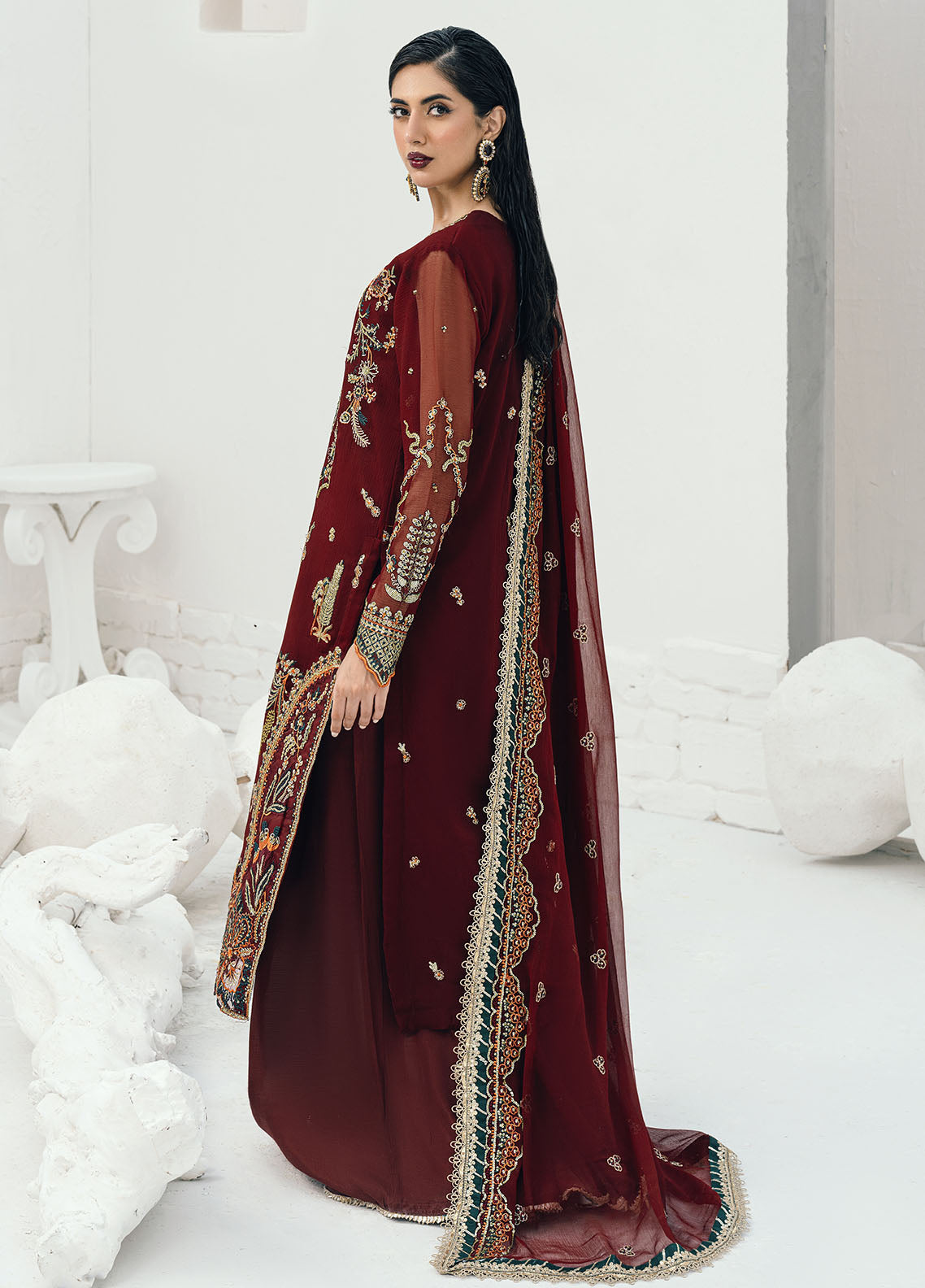 Sahane | Savoir Luxury Formals | CT-140002 Rouge - Savoir by Designer Sahane - House of Maryam - Pakistani Designer Ethnic Wear in {{ shop.shopifyCountryName }}