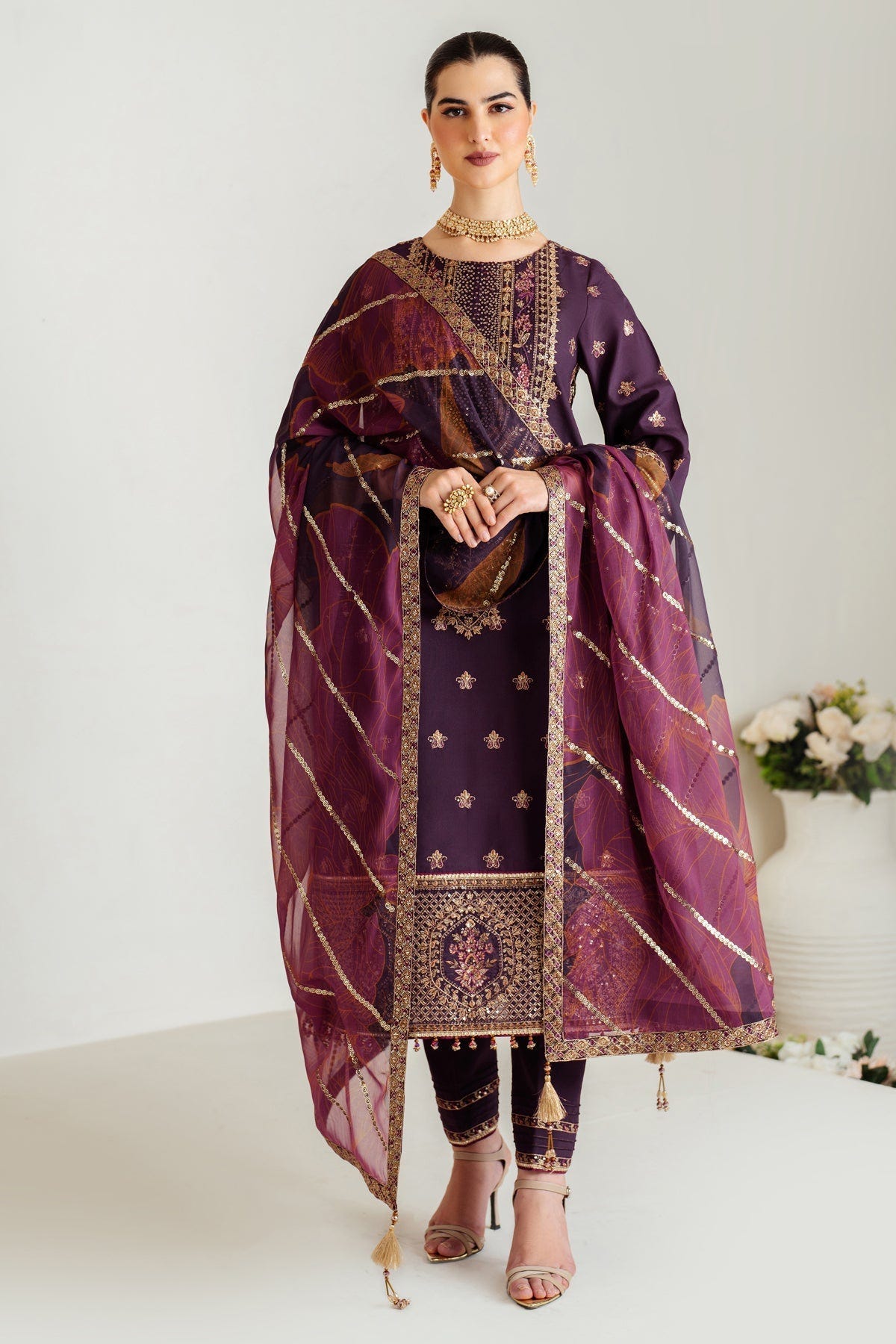 Alizeh | Luxury Raw Silk | AF-RS-05-SCARLET -  Alizeh Ladies Clothes - Original Designer Dress - House of Maryam