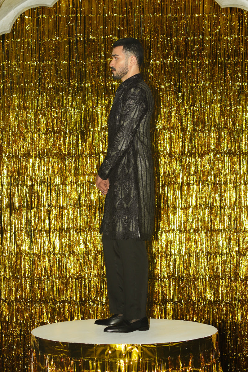 Republic By Omar Farooq | Sherwani Couture | "Jahangir" Front Open Sherwani -  Republic by Omar Farooq SHERWANI COUTURE - Original Designer Dress - House of Maryam