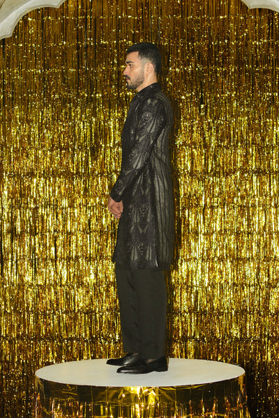 Republic By Omar Farooq | Sherwani Couture | "Jahangir" Front Open Sherwani -  Republic by Omar Farooq SHERWANI COUTURE - Original Designer Dress - House of Maryam
