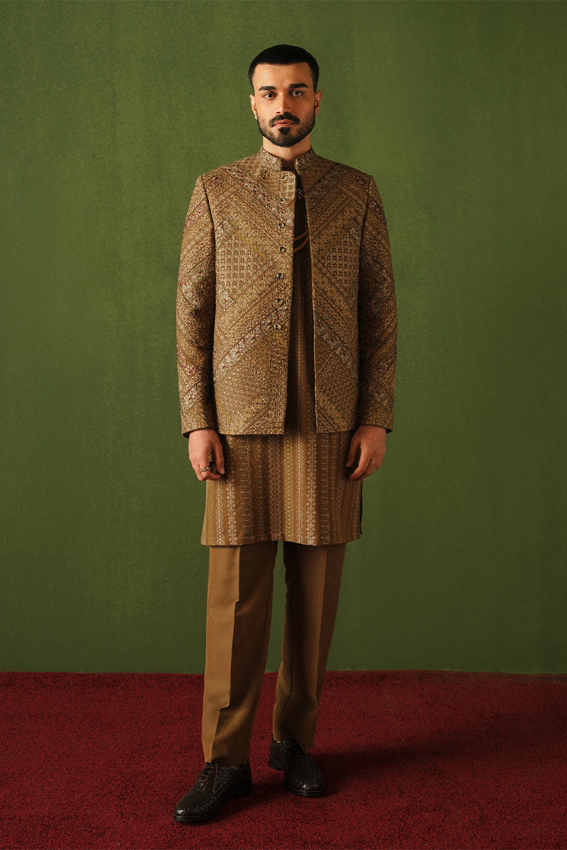 Republic By Omar Farooq | Bandhgala Suit | "Usher" Bandhgala Jacket -  Republic by Omar Farooq Bandhgala Suit - Original Designer Dress - House of Maryam