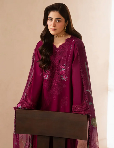 Elaf Premium | E Craft Chikankari 26 |EHC-4A GARNET