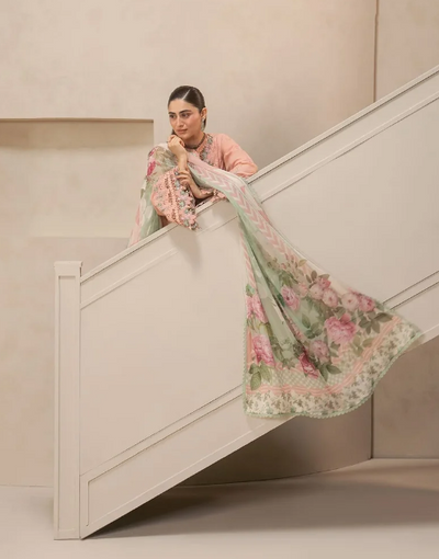 Elaf Premium | E Craft Chikankari 26 |EHC-3B DUSTROSE