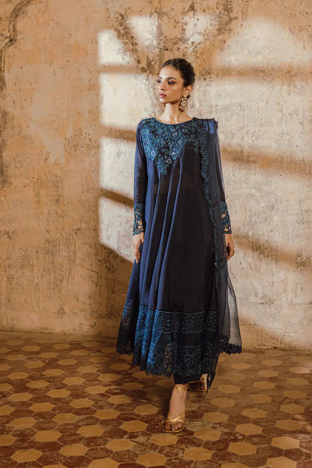 Azure | Embroidered Formals | Sea Bliss -  Azure Formal - Original Designer Dress - House of Maryam