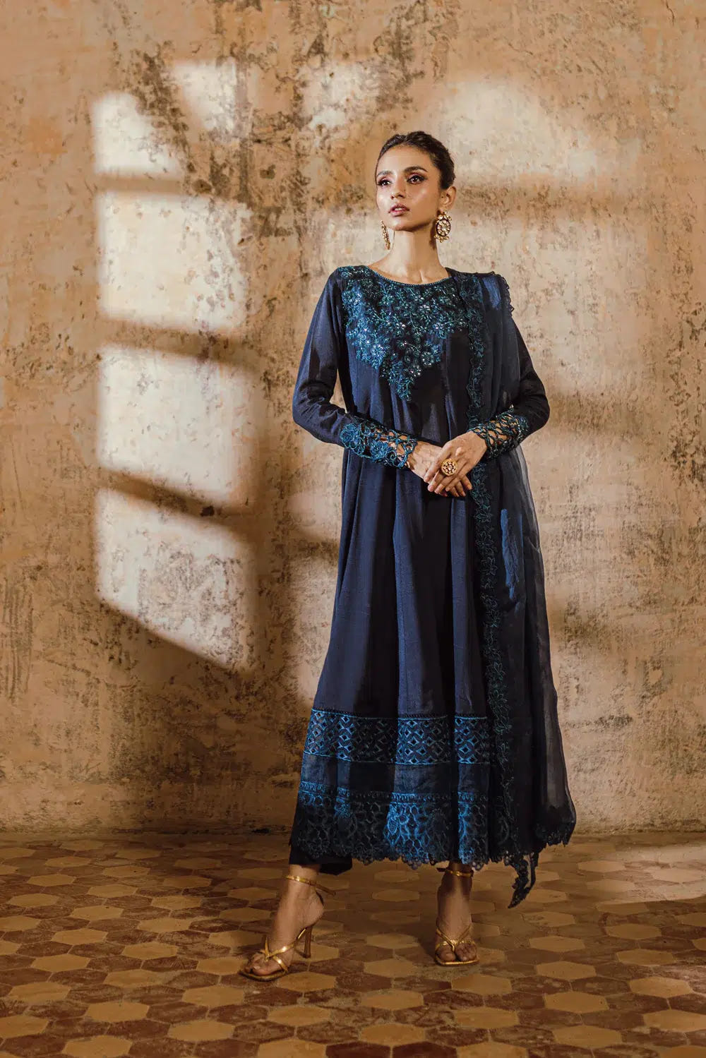 Azure | Embroidered Formals | Sea Bliss -  Azure Formal - Original Designer Dress - House of Maryam