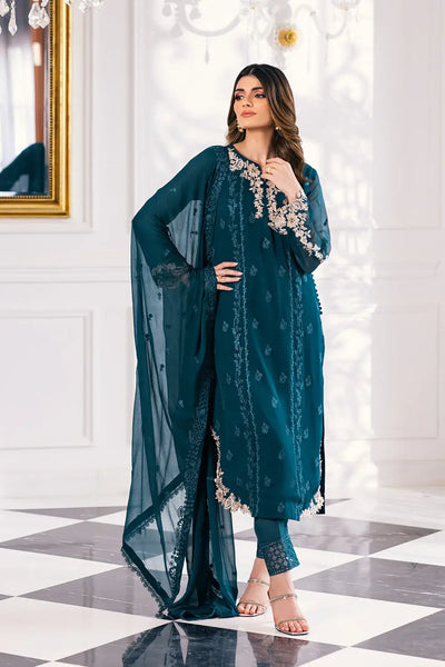 Azure | Embroidered Ensembles 23 | Seaweed -  Azure Formal - Original Designer Dress - House of Maryam