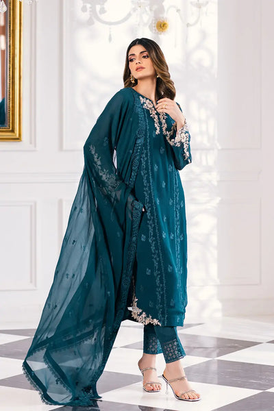 Azure | Embroidered Ensembles 23 | Seaweed -  Azure Formal - Original Designer Dress - House of Maryam