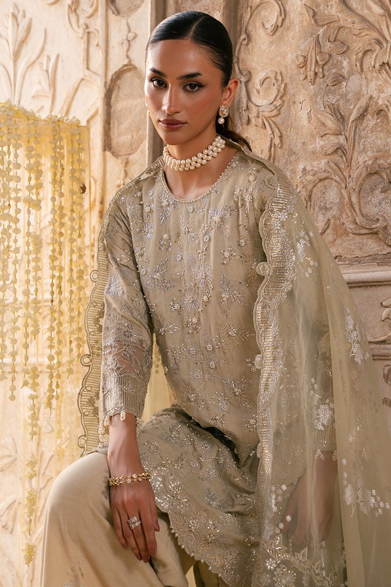 Cross Stitch | Wedding Pret | Silver Mist-3PC Silk Embroidered Pret, image 4