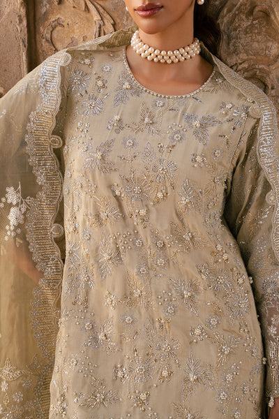 Cross Stitch | Wedding Pret | Silver Mist-3PC Silk Embroidered Pret