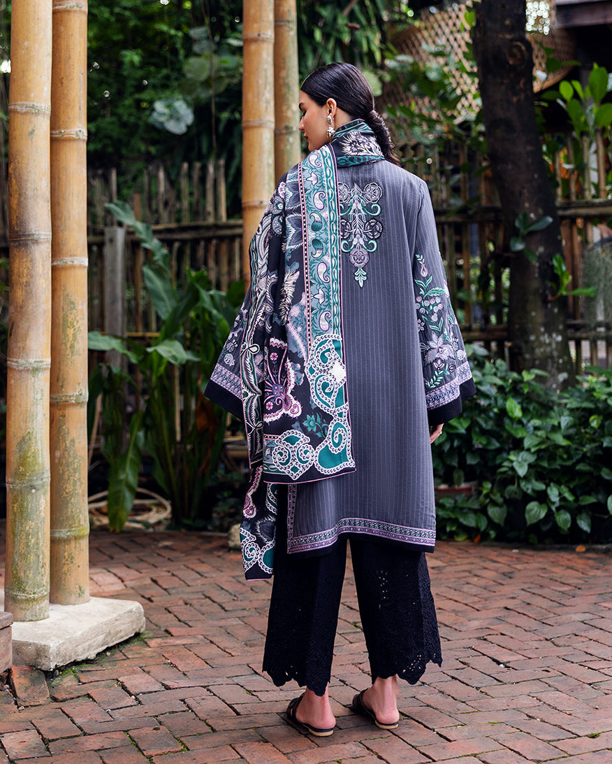 Mushq | Hemline Karandi | Silver Mist, image 2