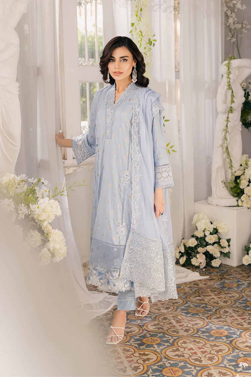 Azure | Ensembles Embroidered Formals | Slate Symphony -  Azure Formal - Original Designer Dress - House of Maryam