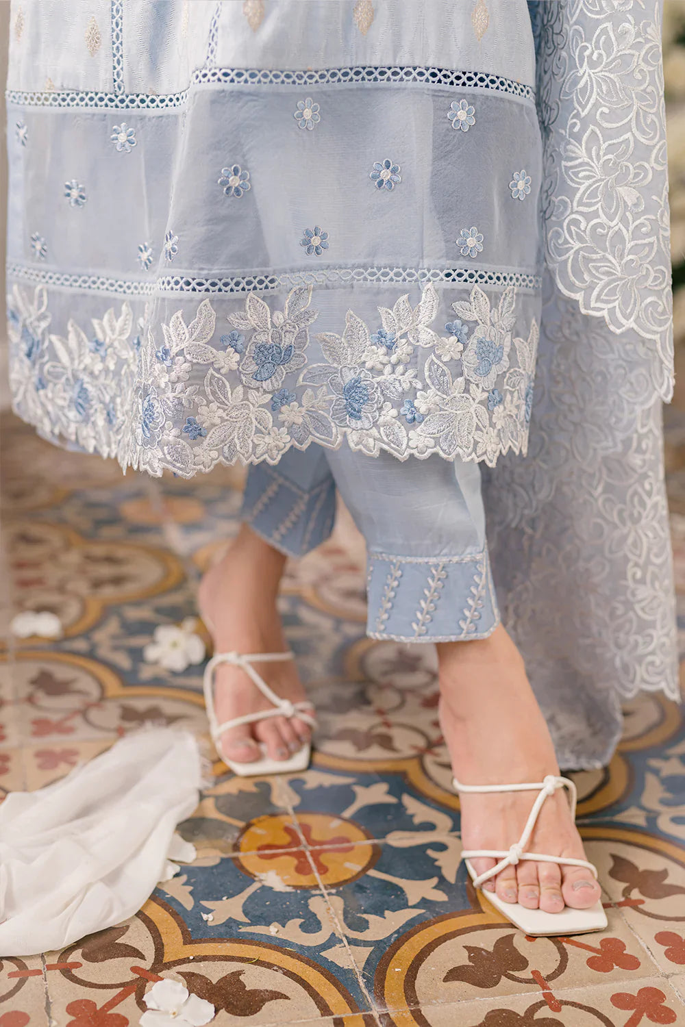 Azure | Ensembles Embroidered Formals | Slate Symphony -  Azure Formal - Original Designer Dress - House of Maryam