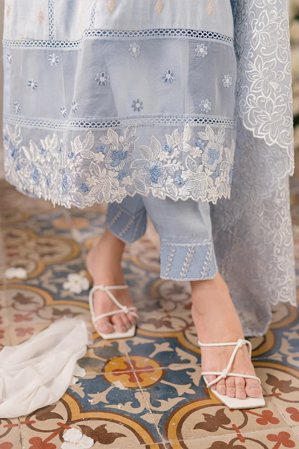 Azure | Ensembles Embroidered Formals | Slate Symphony -  Azure Formal - Original Designer Dress - House of Maryam