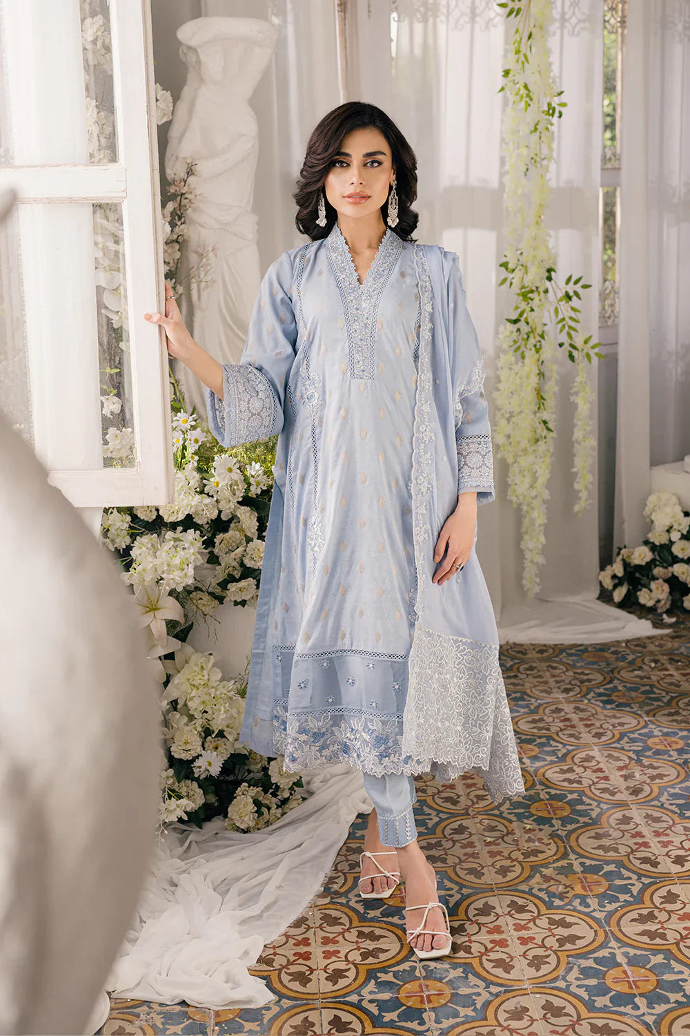 Azure | Ensembles Embroidered Formals | Slate Symphony -  Azure Formal - Original Designer Dress - House of Maryam